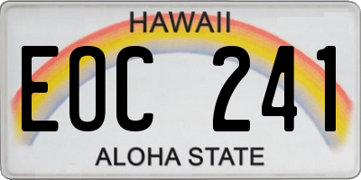 HI license plate EOC241