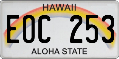HI license plate EOC253