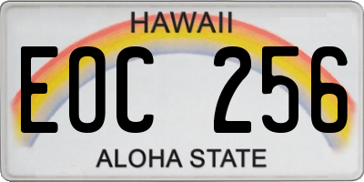 HI license plate EOC256