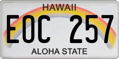 HI license plate EOC257