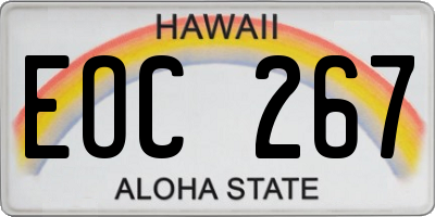 HI license plate EOC267
