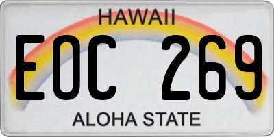 HI license plate EOC269