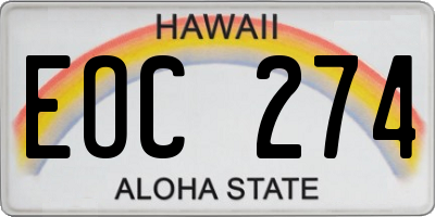 HI license plate EOC274