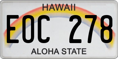 HI license plate EOC278