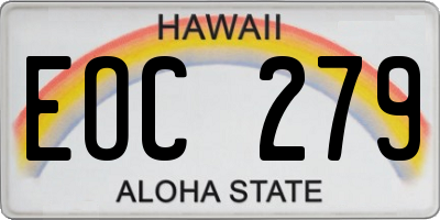 HI license plate EOC279