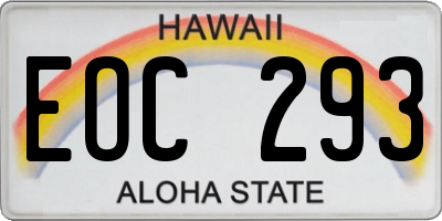 HI license plate EOC293
