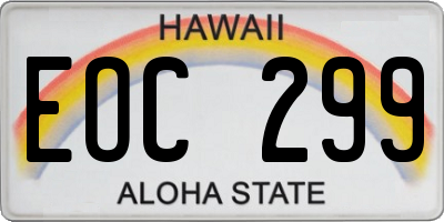 HI license plate EOC299