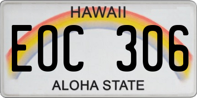 HI license plate EOC306