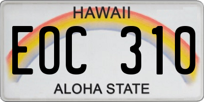 HI license plate EOC310