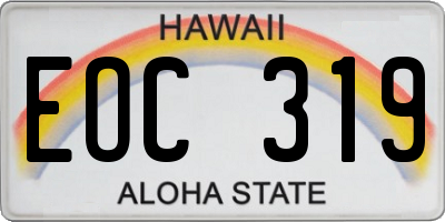 HI license plate EOC319