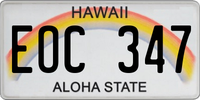 HI license plate EOC347