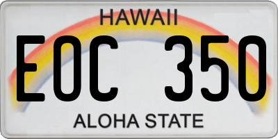 HI license plate EOC350