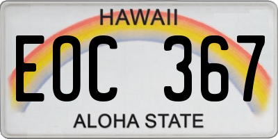 HI license plate EOC367