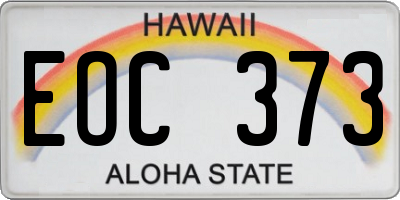 HI license plate EOC373