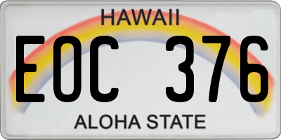 HI license plate EOC376