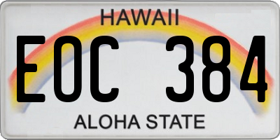 HI license plate EOC384