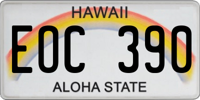 HI license plate EOC390
