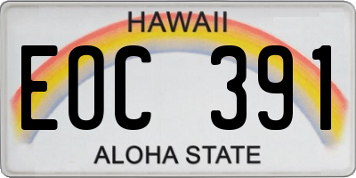 HI license plate EOC391