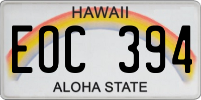 HI license plate EOC394