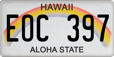 HI license plate EOC397