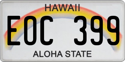 HI license plate EOC399