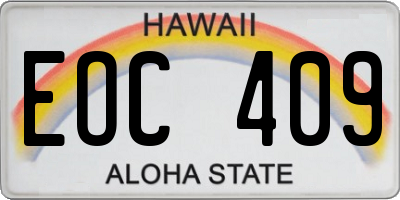 HI license plate EOC409