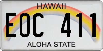 HI license plate EOC411