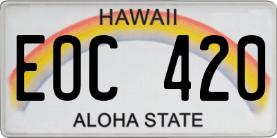 HI license plate EOC420