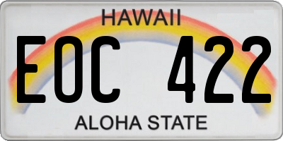 HI license plate EOC422