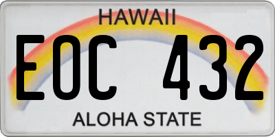 HI license plate EOC432