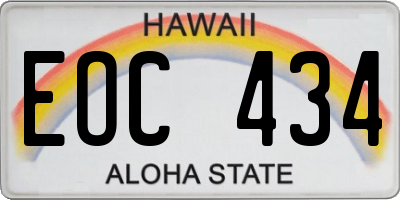 HI license plate EOC434