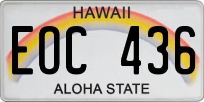 HI license plate EOC436