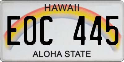 HI license plate EOC445
