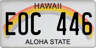 HI license plate EOC446