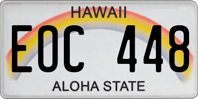 HI license plate EOC448