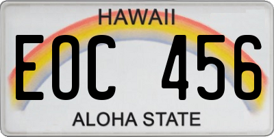 HI license plate EOC456