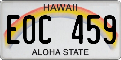 HI license plate EOC459