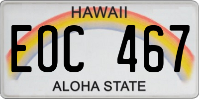 HI license plate EOC467