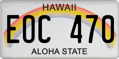 HI license plate EOC470