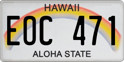 HI license plate EOC471