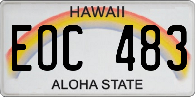 HI license plate EOC483