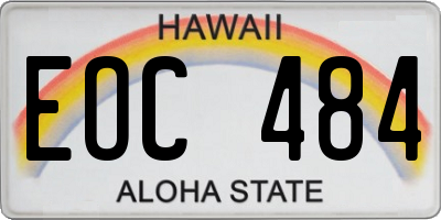 HI license plate EOC484