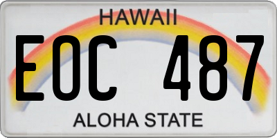 HI license plate EOC487