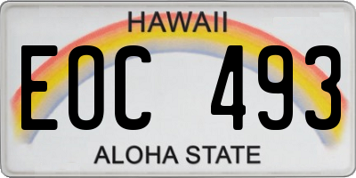HI license plate EOC493
