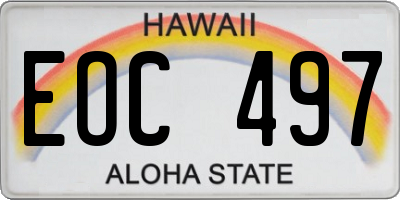 HI license plate EOC497