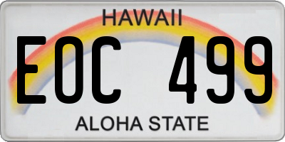 HI license plate EOC499