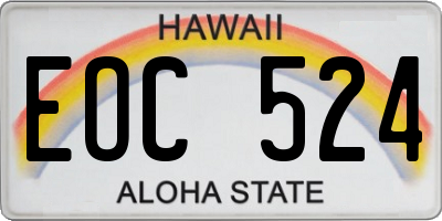 HI license plate EOC524