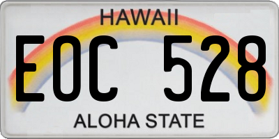 HI license plate EOC528