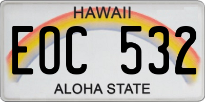 HI license plate EOC532