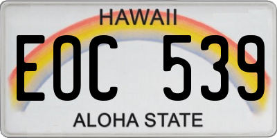HI license plate EOC539